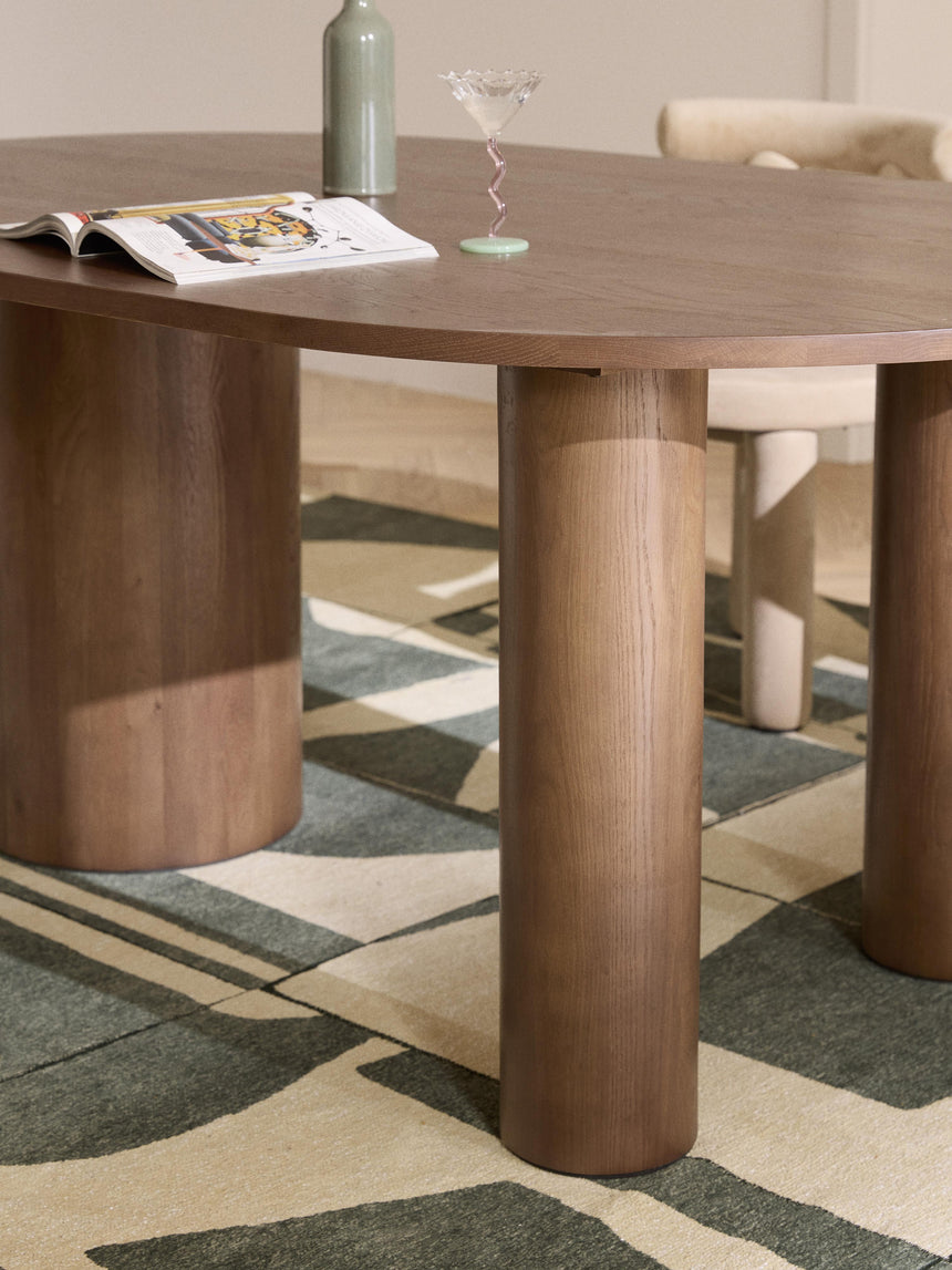 Polo Oval Ahşap Yemek Masası Ceviz