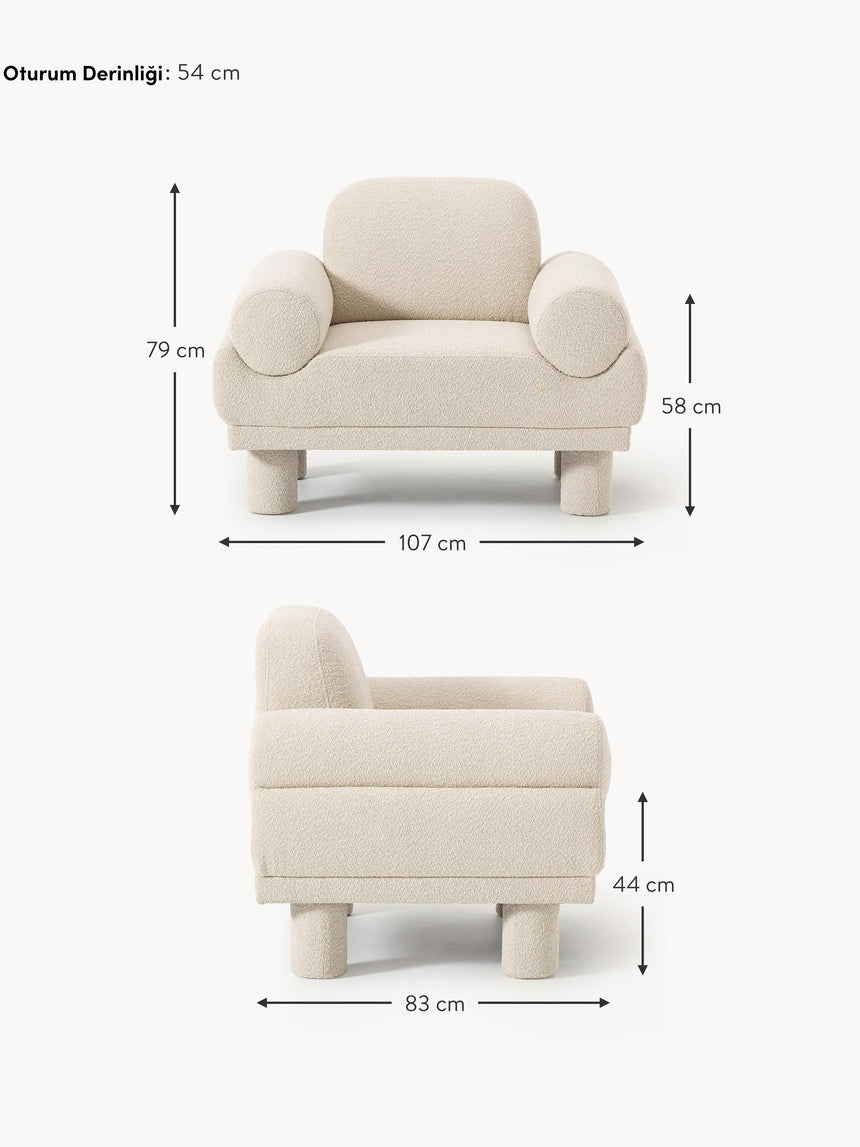 Polo Tekli Koltuk Açık Bej Bukle