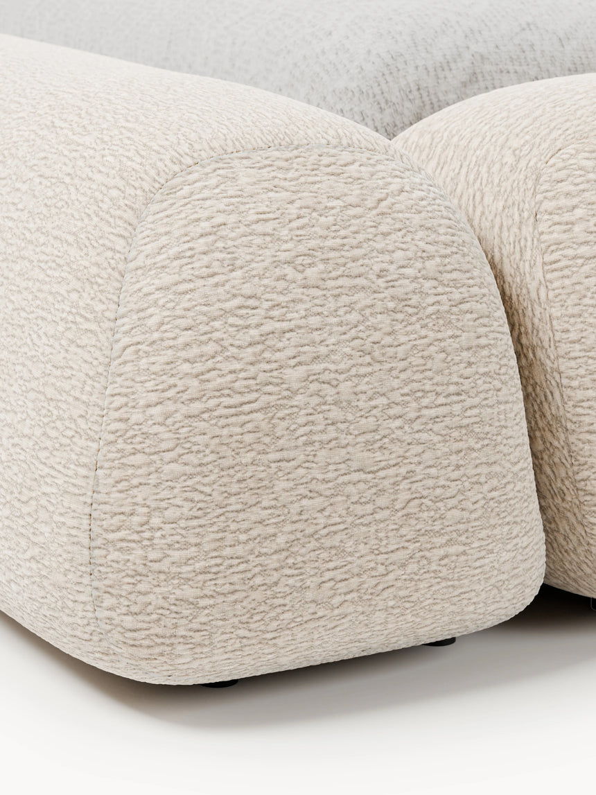 Prag Çift Kişilik Karyola Açık Bej Dokuma Kadife