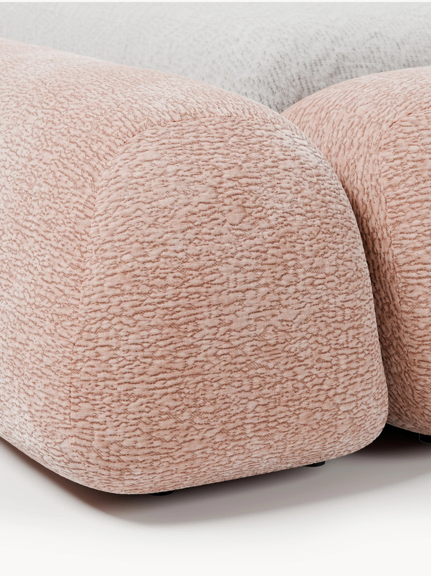 Prag Çift Kişilik Karyola Açık Pembe Dokuma Kadife