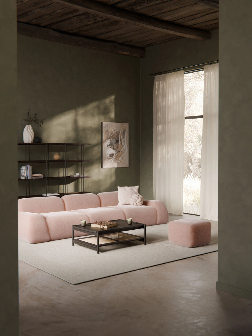 Prag Dörtlü Koltuk Açık Pembe Dokuma Kadife