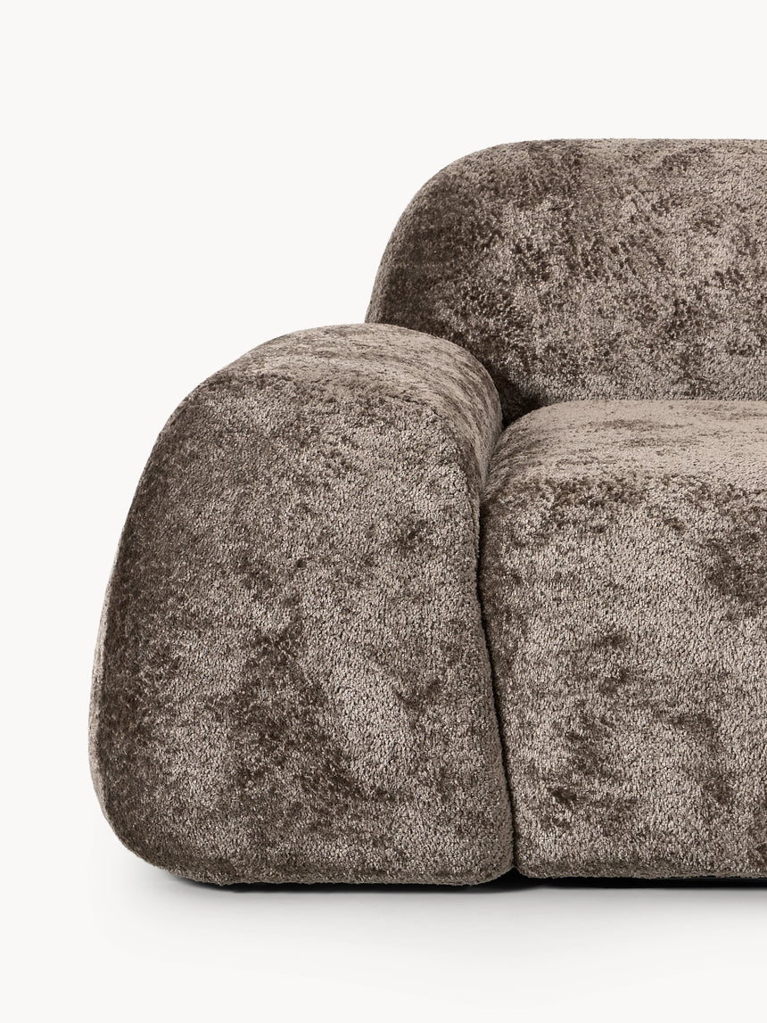 Prag Dörtlü Koltuk Boz Kahverengi Teddy