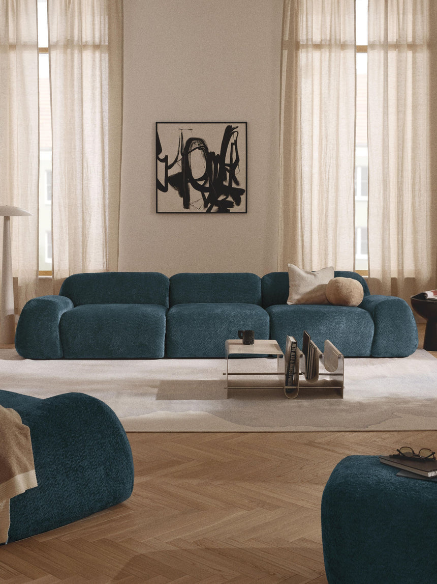 Prag Dörtlü Koltuk Petrol Mavisi Teddy