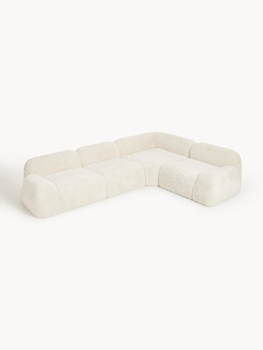 Prag Köşe Koltuk Krem Beyaz Cozy Tüylü