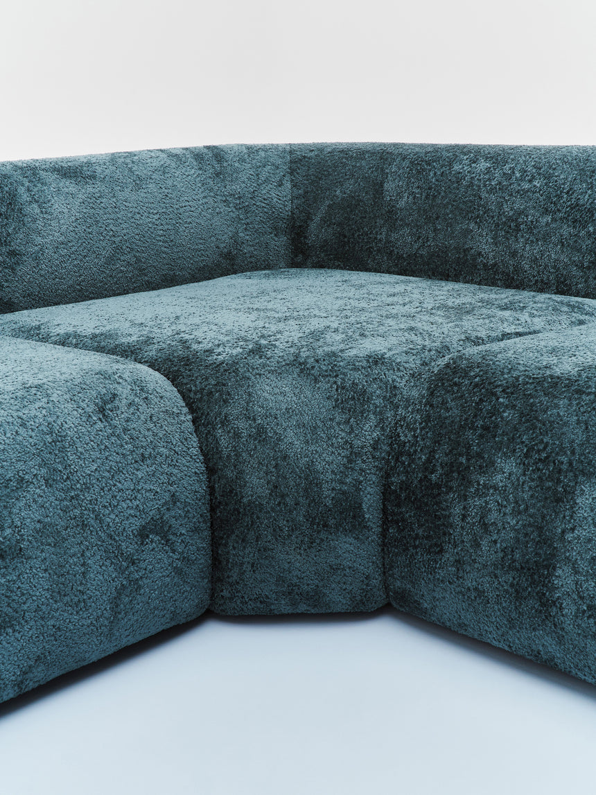 Prag Köşe Koltuk Petrol Mavisi Teddy