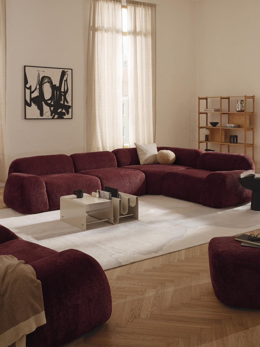 Prag Köşe Koltuk Şarap Kırmızısı Teddy