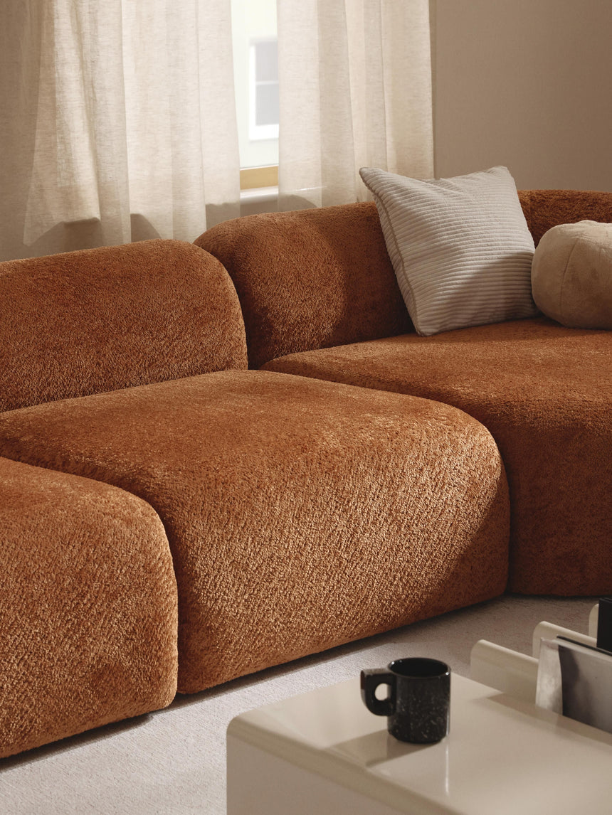 Prag Köşe Koltuk Terakota Teddy