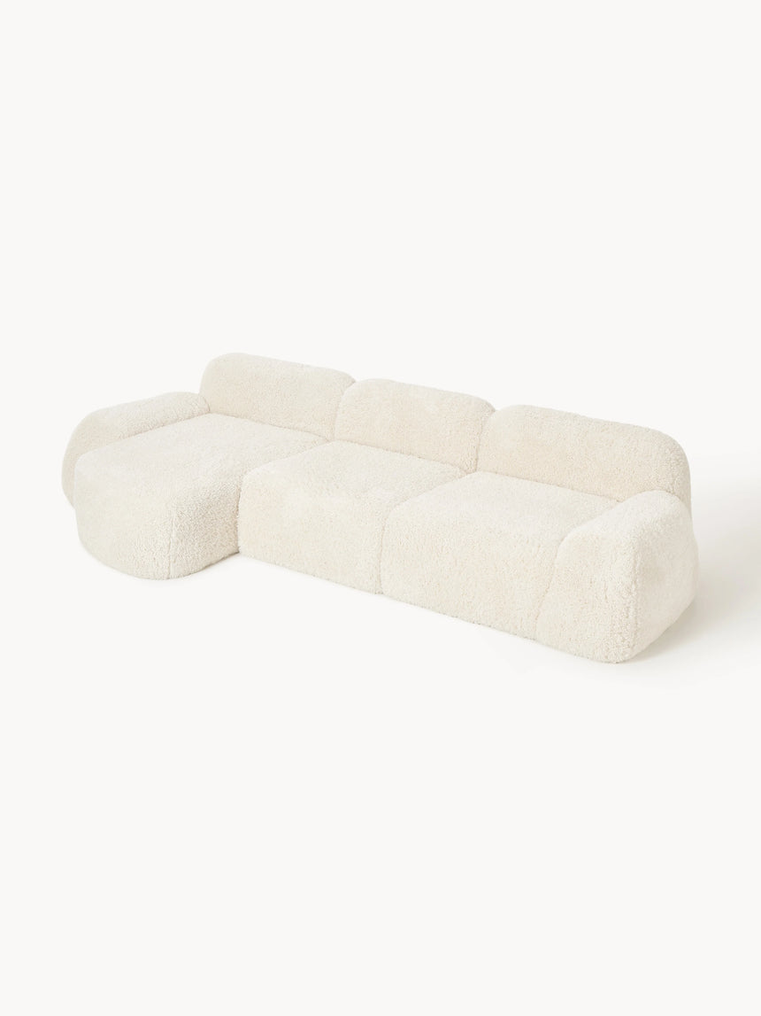 Prag Plus Köşe Koltuk Krem Beyaz Cozy Tüylü