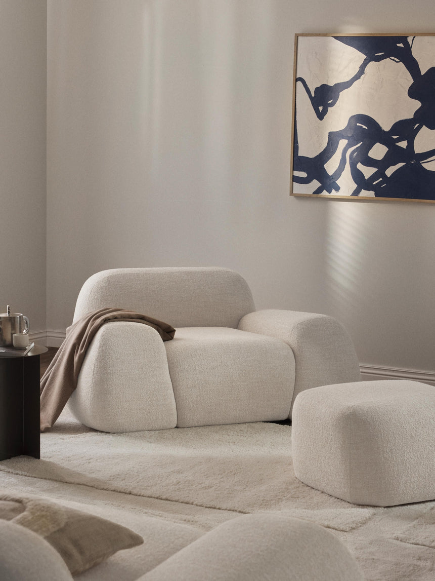 Prag Tekli Koltuk Açık Bej Bukle