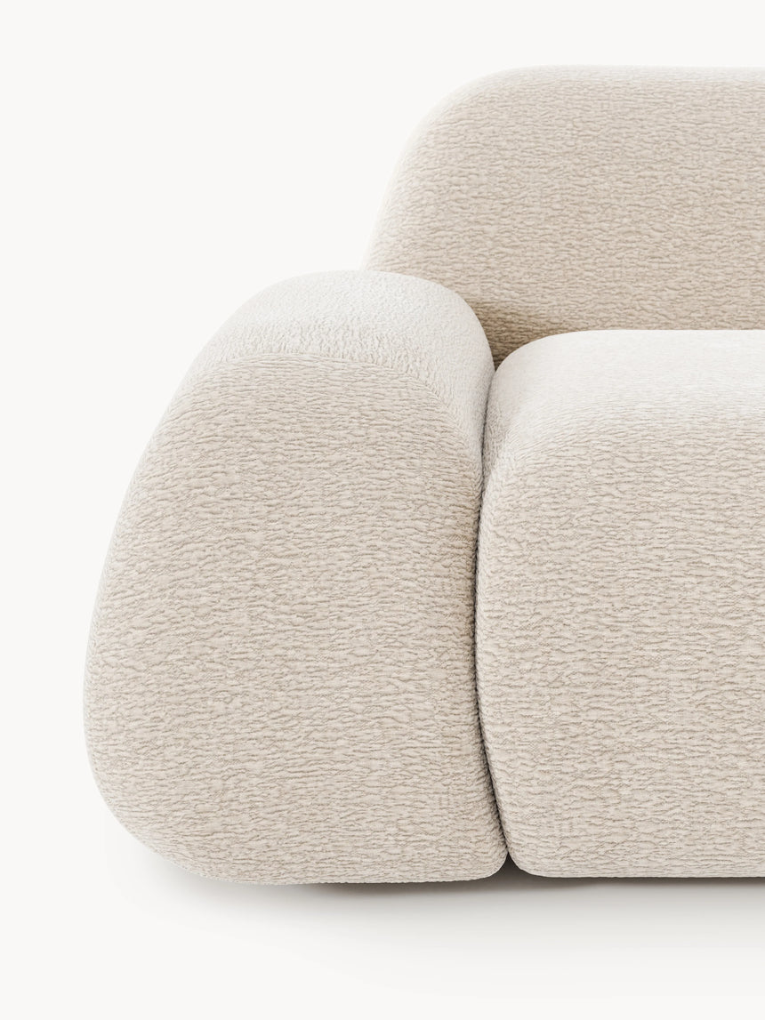 Prag Tekli Koltuk Açık Bej Dokuma Kadife