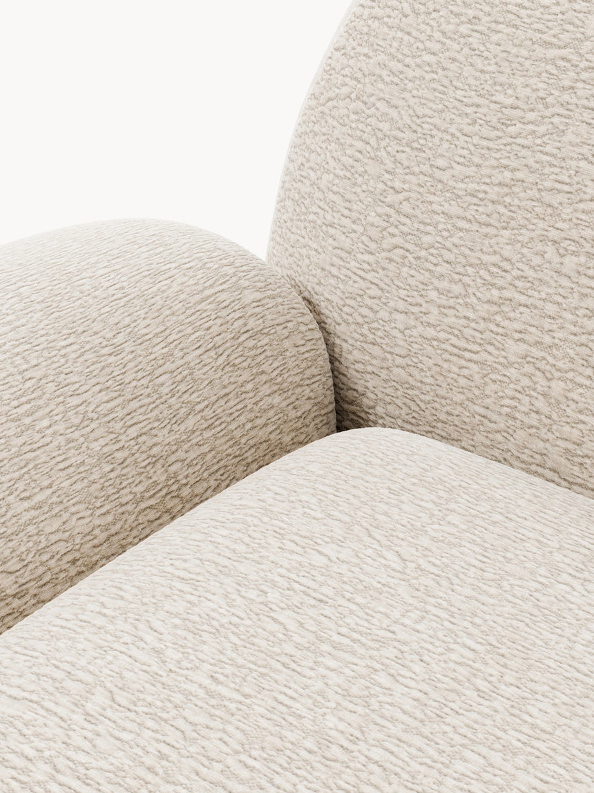 Prag Tekli Koltuk Açık Bej Dokuma Kadife