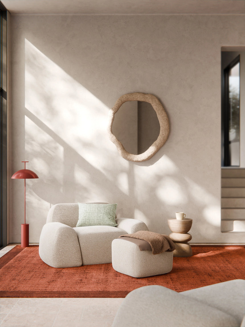 Prag Tekli Koltuk Açık Bej Dokuma Kadife