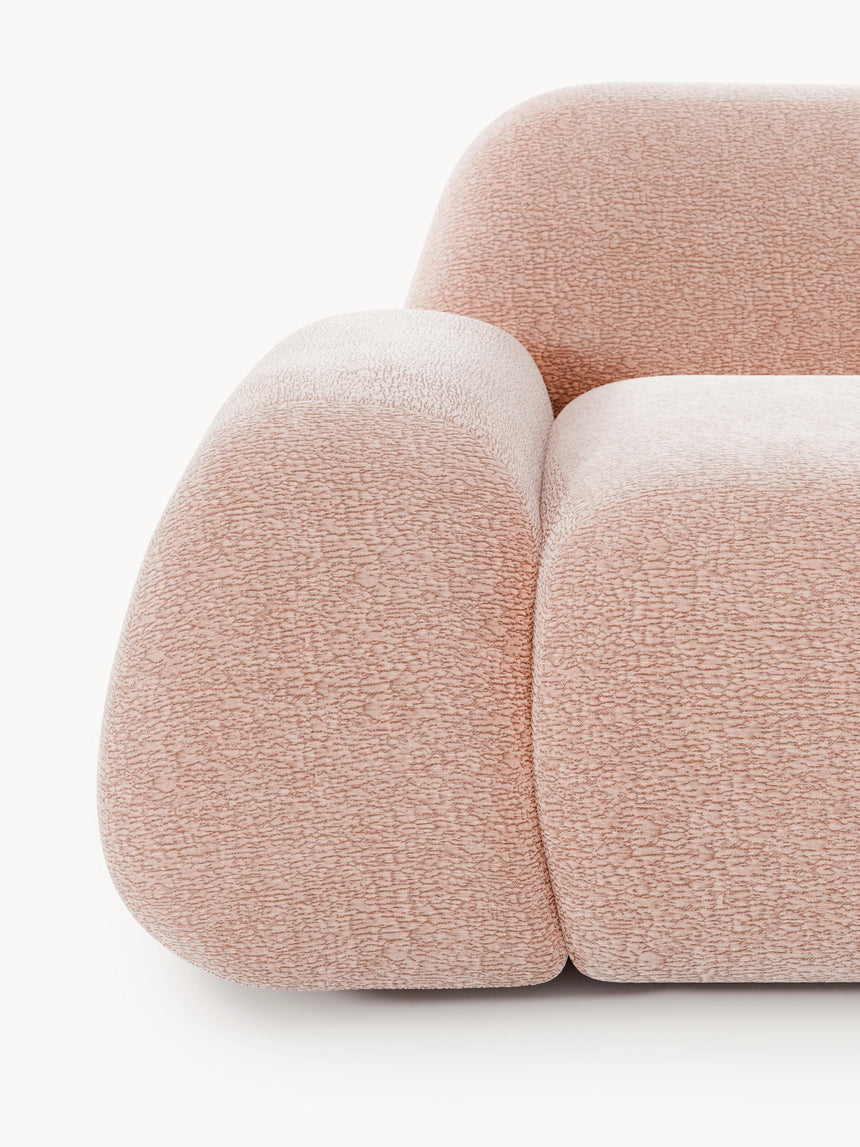 Prag Tekli Koltuk Açık Pembe Dokuma Kadife