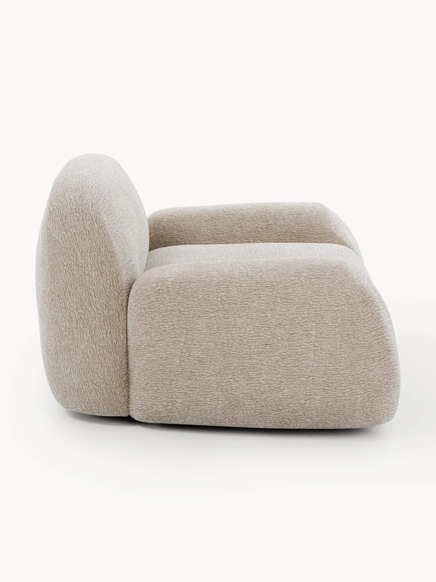 Prag Tekli Koltuk Bej Dokuma Kadife