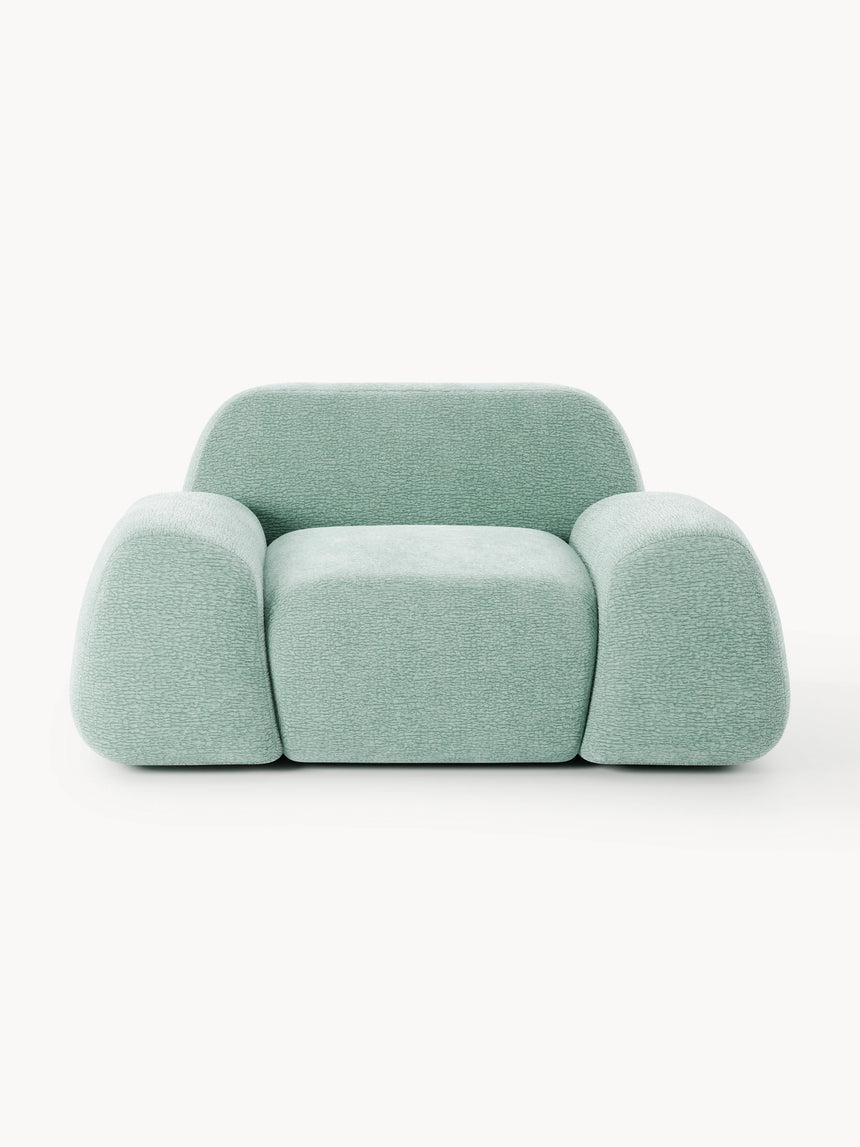 Prag Tekli Koltuk Mint Yeşili Dokuma Kadife