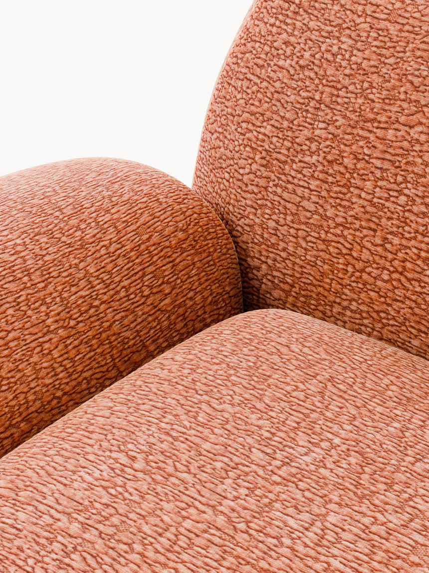 Prag Tekli Koltuk Terakota Dokuma Kadife