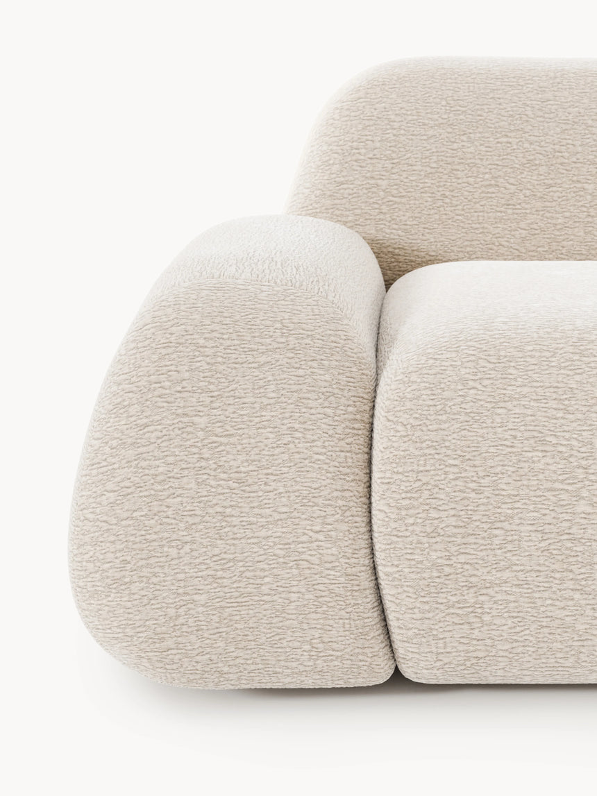 Prag Üçlü Koltuk Açık Bej Dokuma Kadife