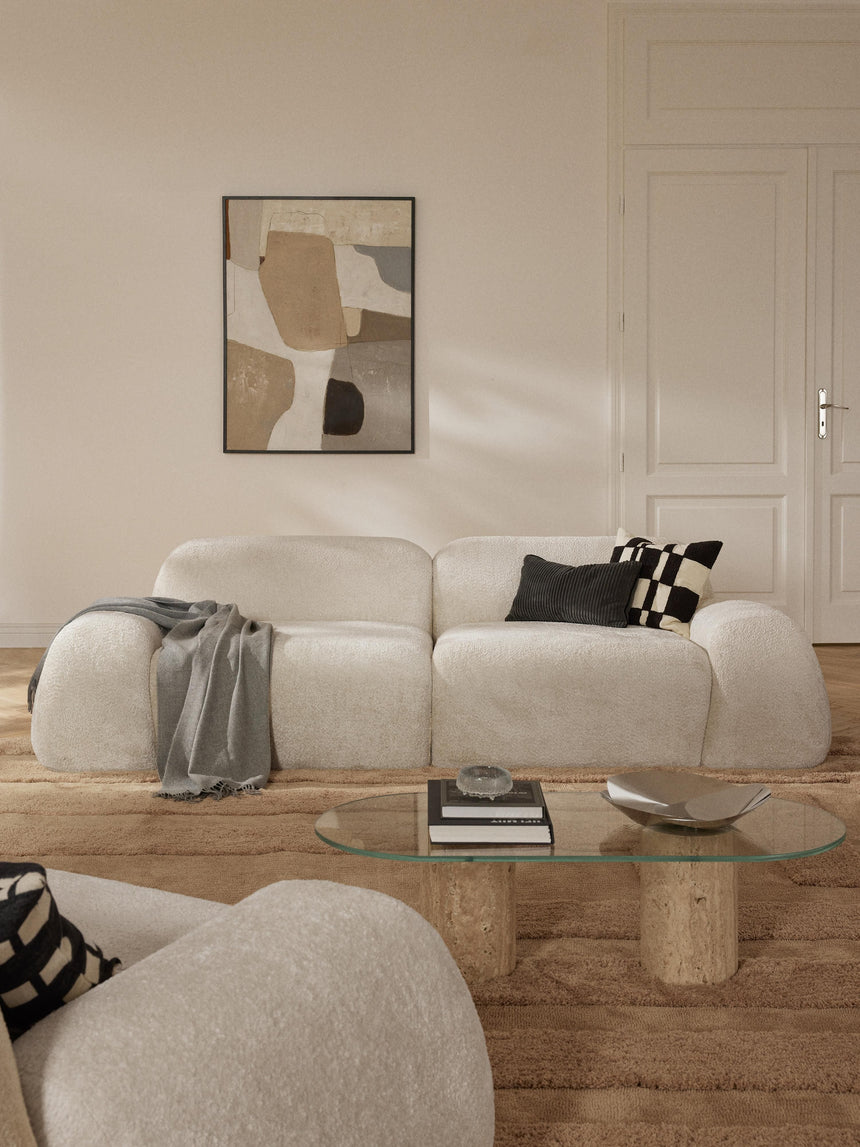 Prag Üçlü Koltuk Kırık Beyaz Teddy