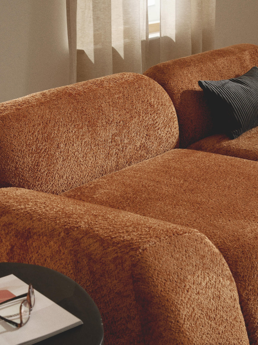 Prag Üçlü Koltuk Terakota Teddy