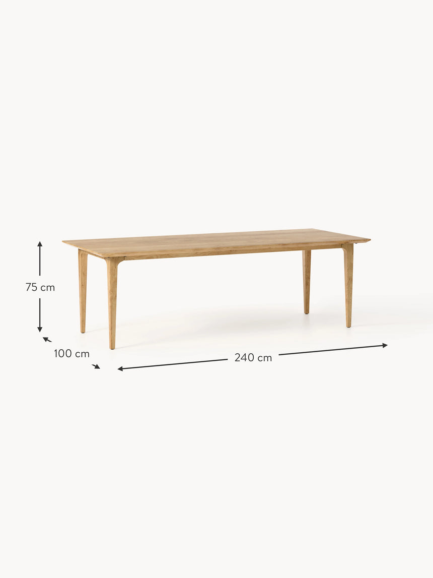 Riko Dikdörtgen Ahşap Yemek Masası Meşe