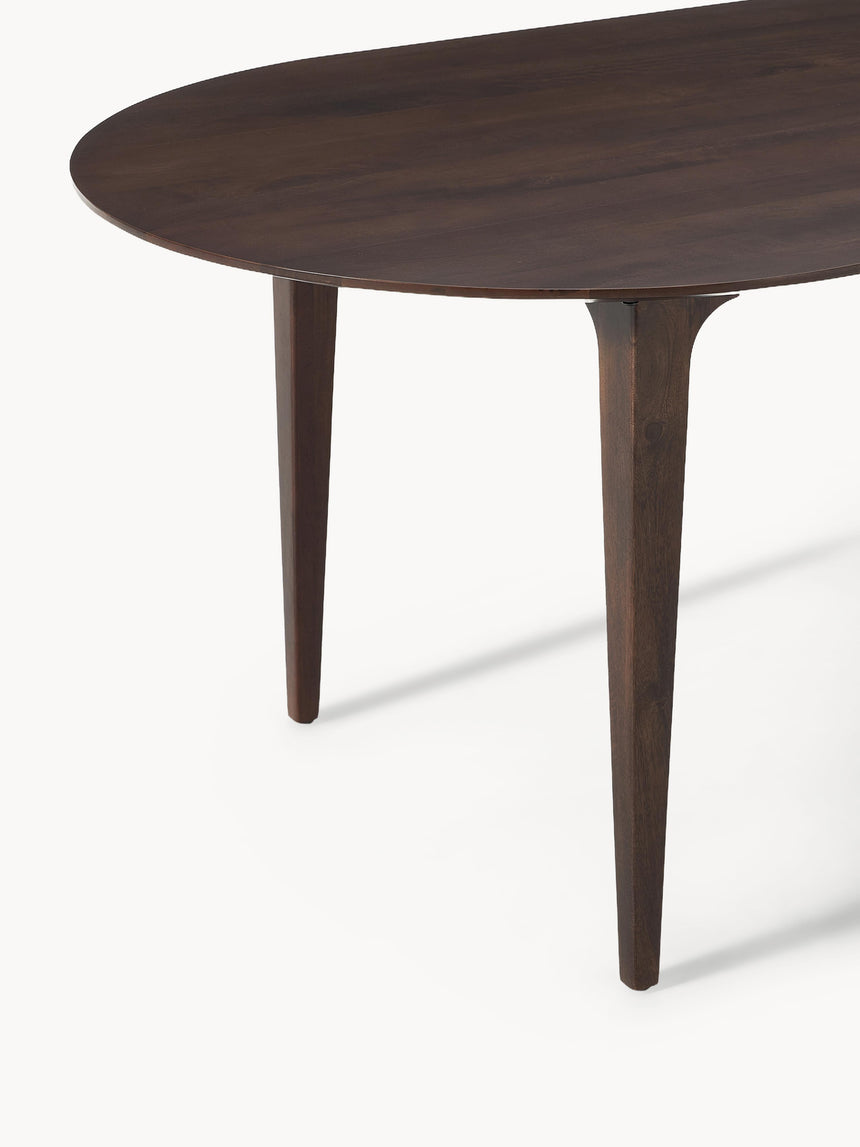 Riko Oval Ahşap Yemek Masası Ceviz