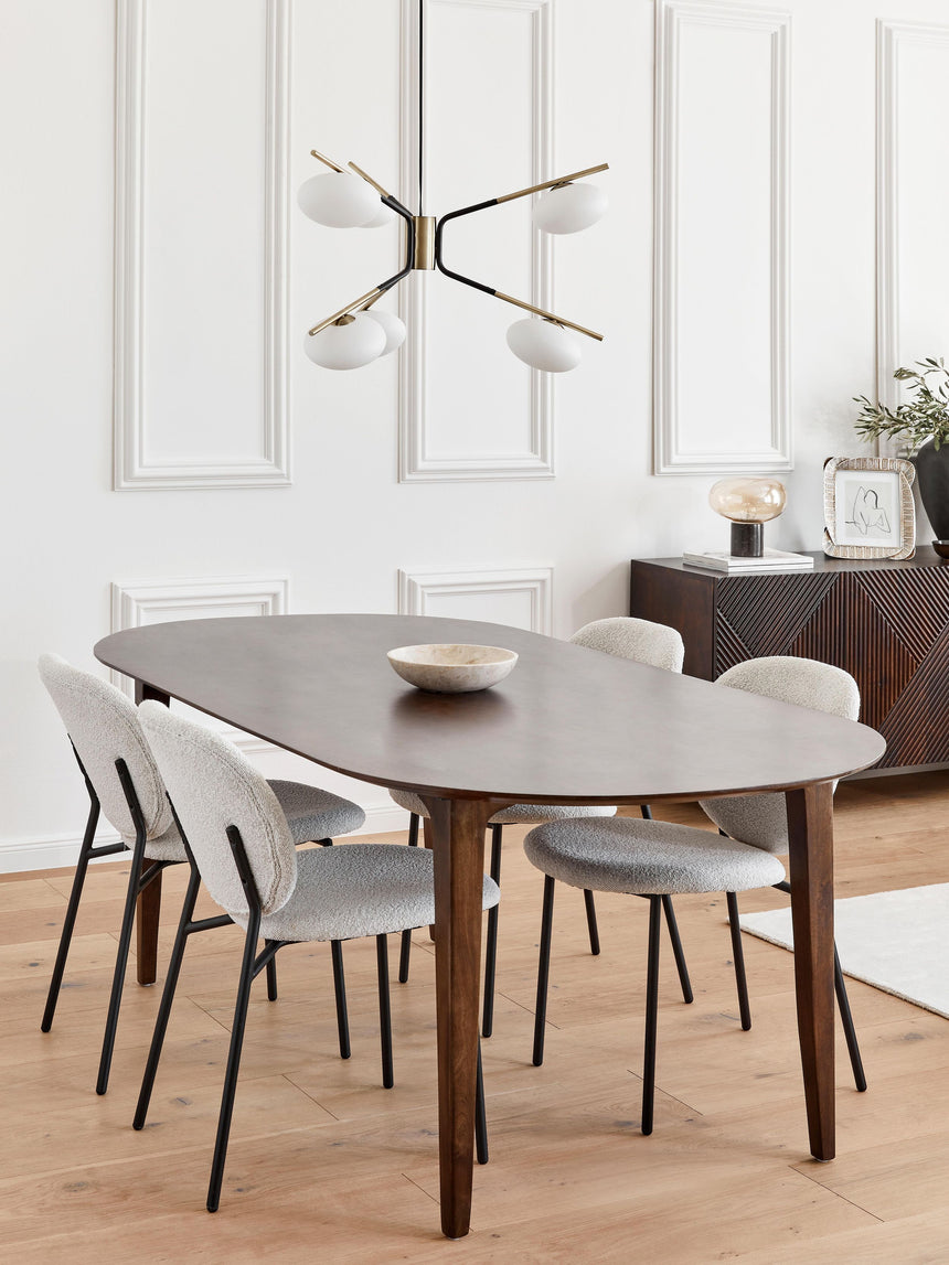 Riko Oval Ahşap Yemek Masası Ceviz