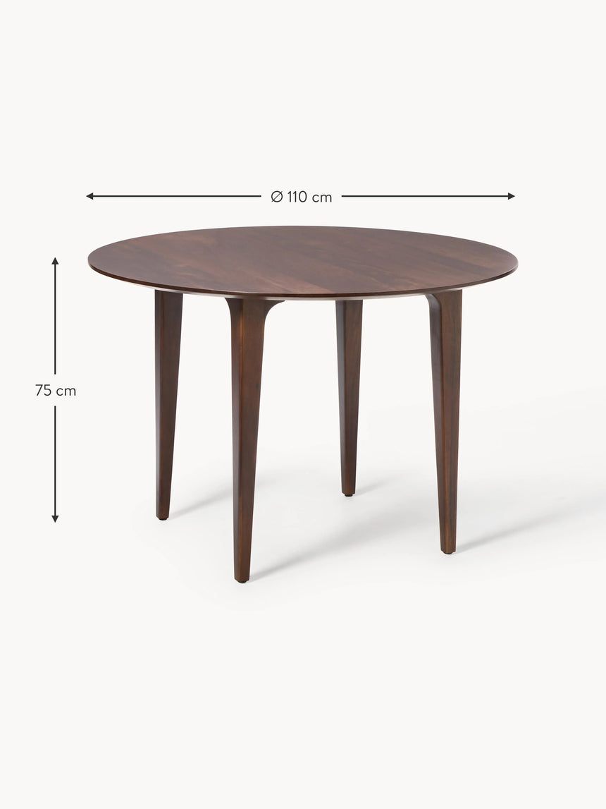 Riko Yuvarlak Ahşap Yemek Masası Ceviz