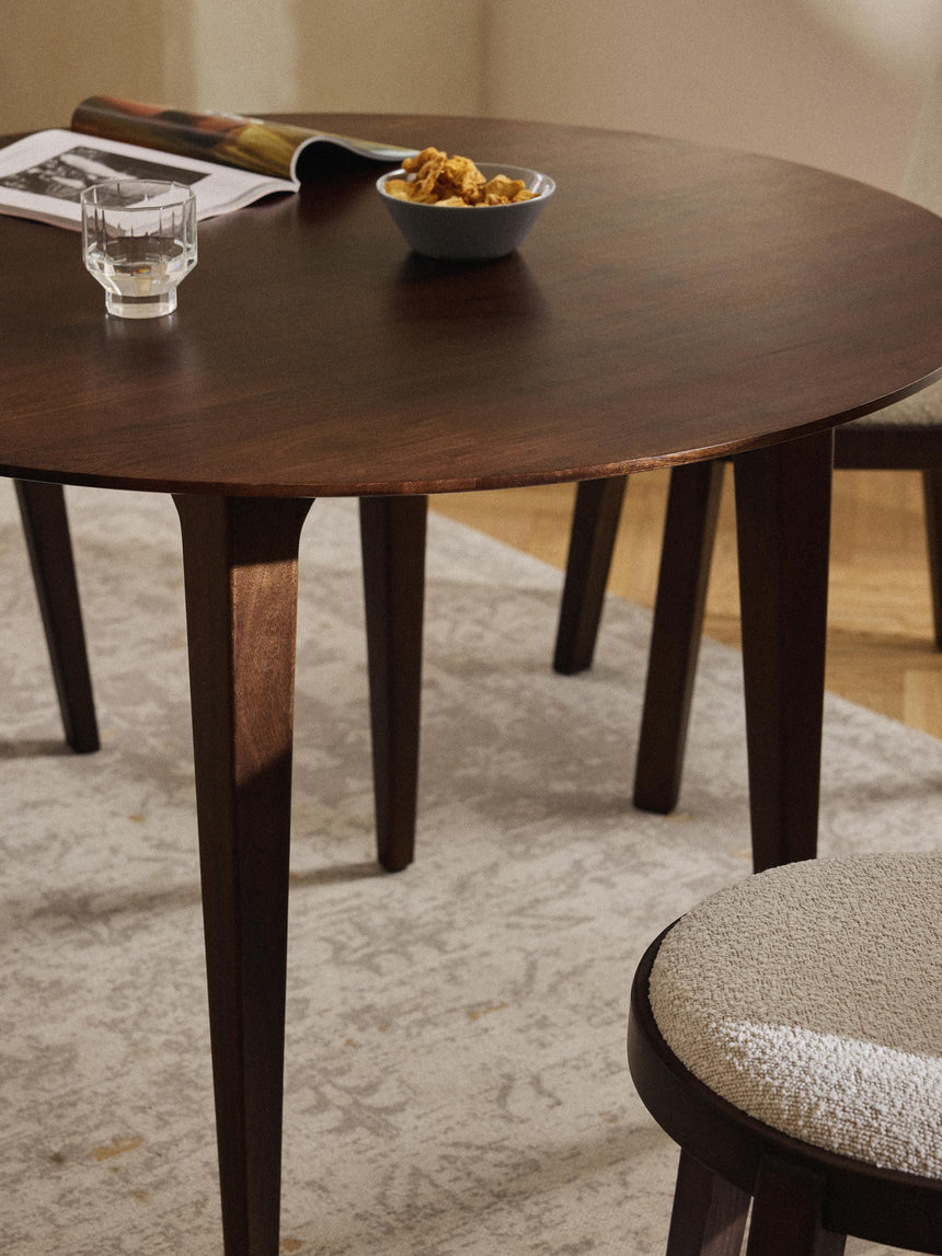 Riko Yuvarlak Ahşap Yemek Masası Ceviz