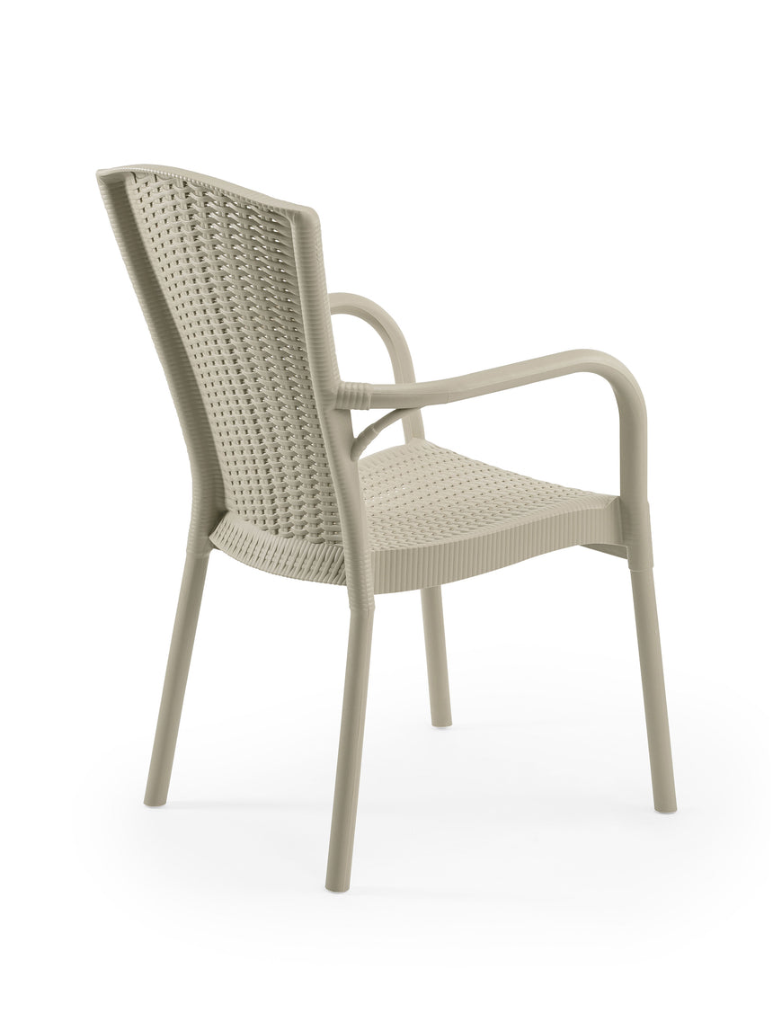 Royal Rattan Görünümlü Polipropilen Sandalye Bej