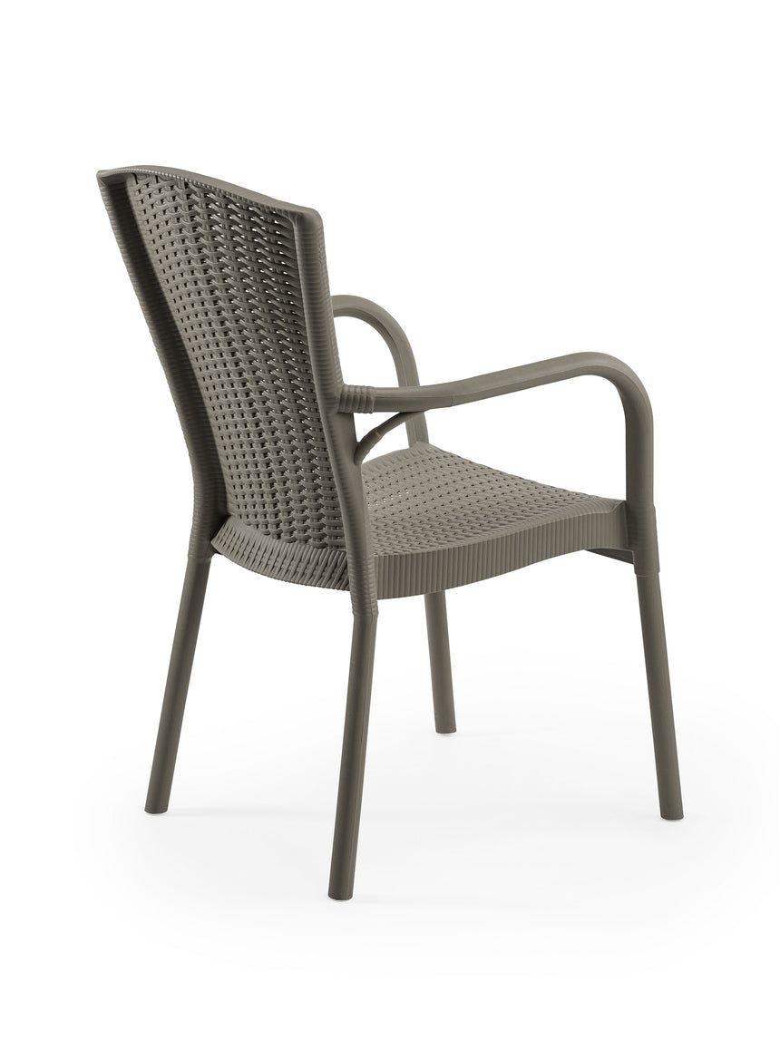 Royal Rattan Görünümlü Polipropilen Sandalye Vizon