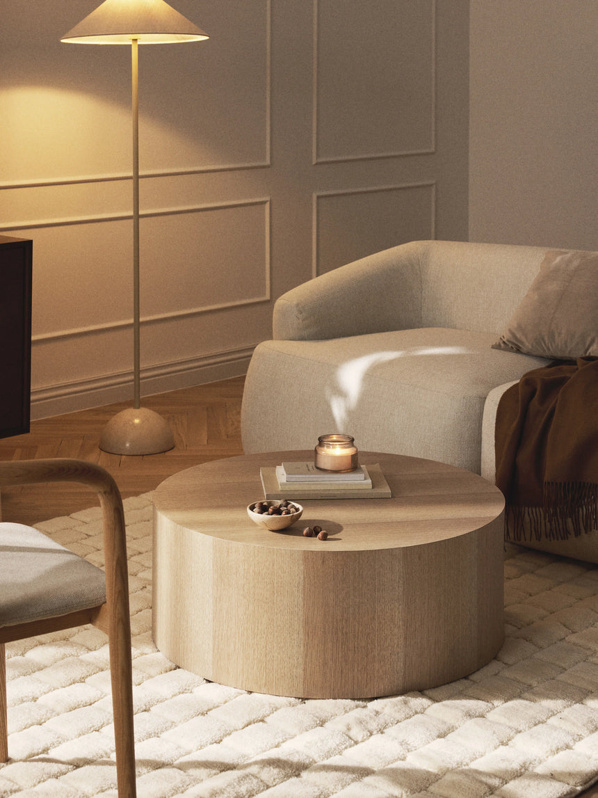 Saba Ahşap Yuvarlak Orta Sehpa Dışbudak