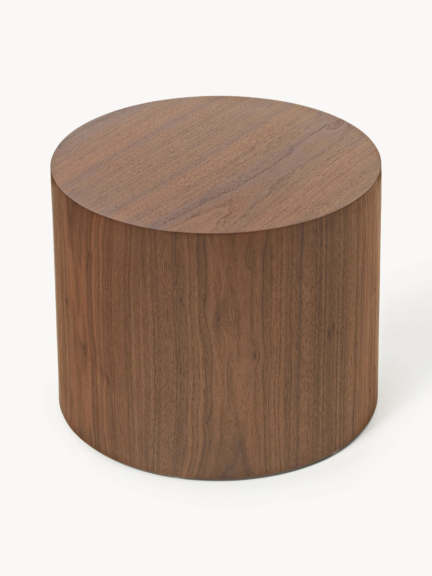 Saba Ahşap Yuvarlak Orta Sehpa Seti İkili Ceviz