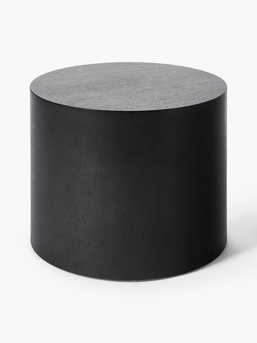 Saba Ahşap Yuvarlak Orta Sehpa Seti İkili Siyah