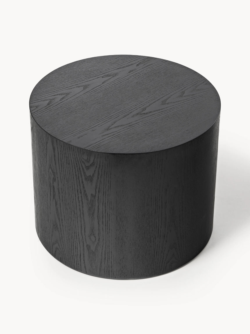 Saba Ahşap Yuvarlak Orta Sehpa Seti İkili Siyah