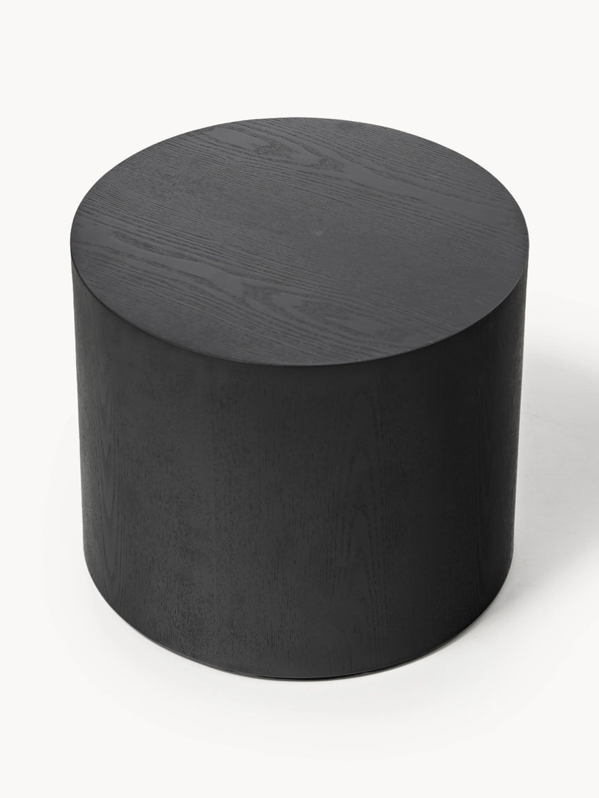 Saba Ahşap Yuvarlak Orta Sehpa Seti İkili Siyah