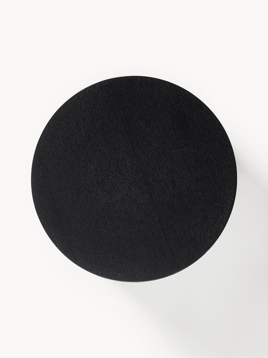 Saba Ahşap Yuvarlak Orta Sehpa Seti İkili Siyah