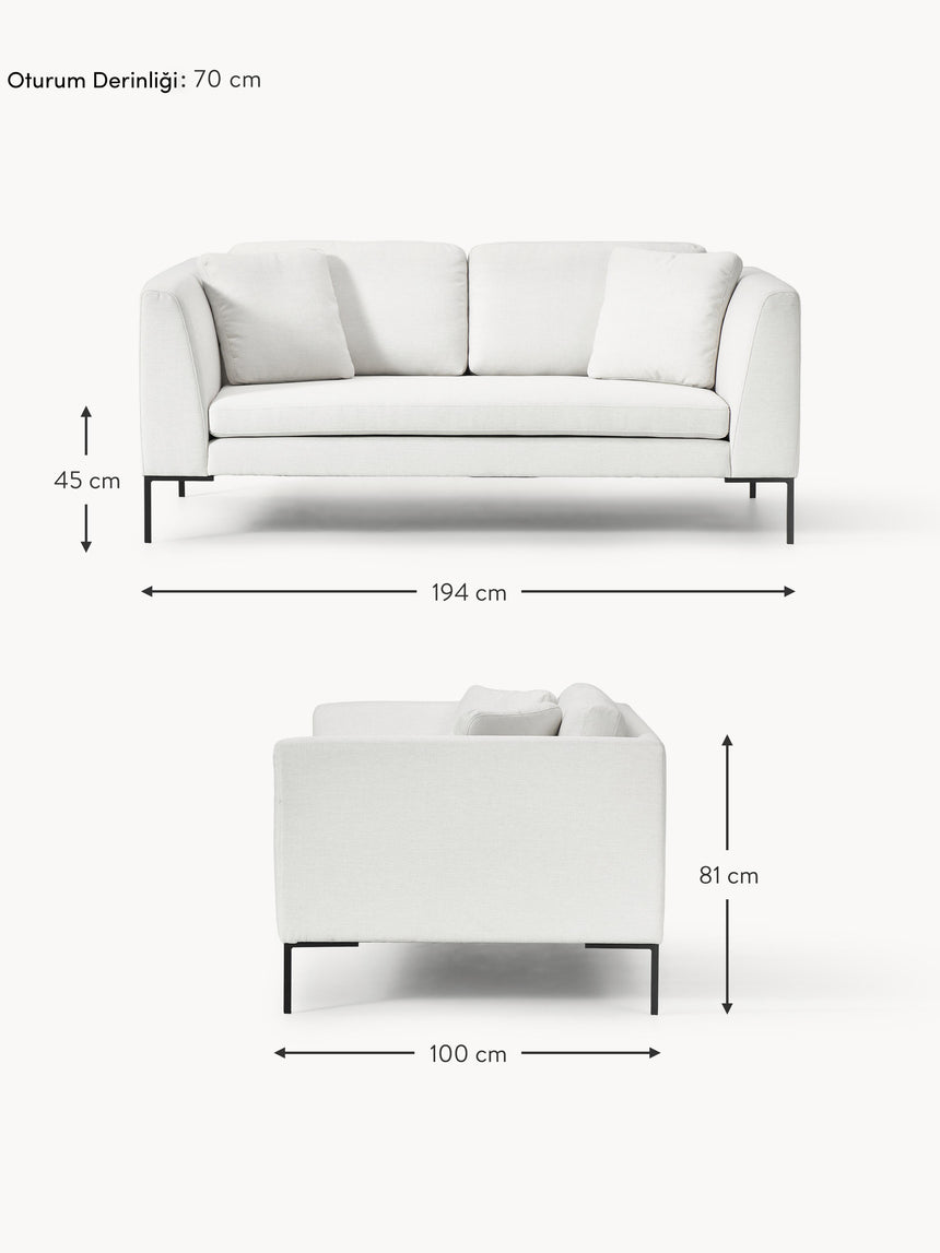 Sade İkili Koltuk Kırık Beyaz