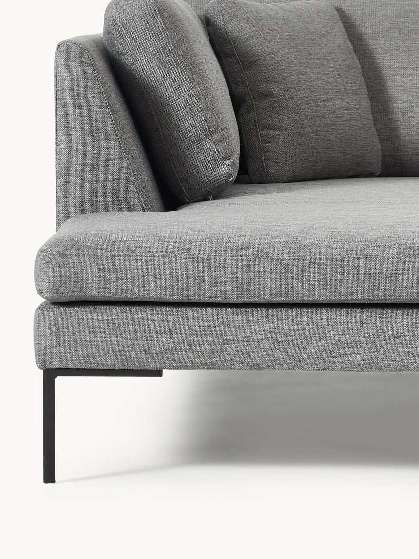 Sade Üçlü Koltuk Koyu Gri