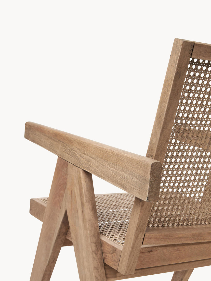 Sara Hazeran İşlemeli Ahşap Koltuk Meşe