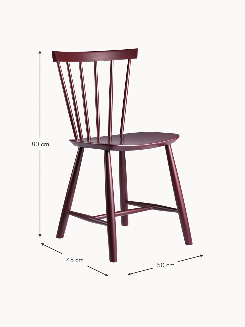 Scala Ahşap Sandalye Şarap Kırmızısı
