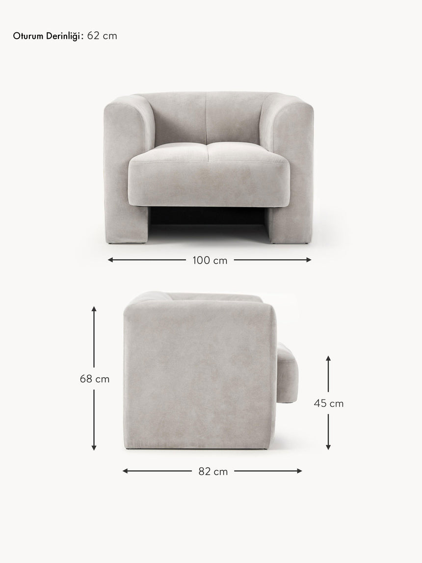 Sen Tekli Koltuk Açık Gri