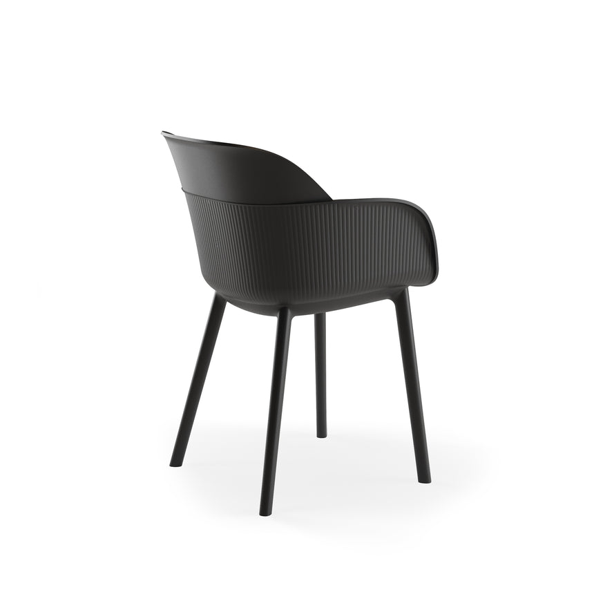 Shell P Kollu Polipropilen Sandalye Siyah