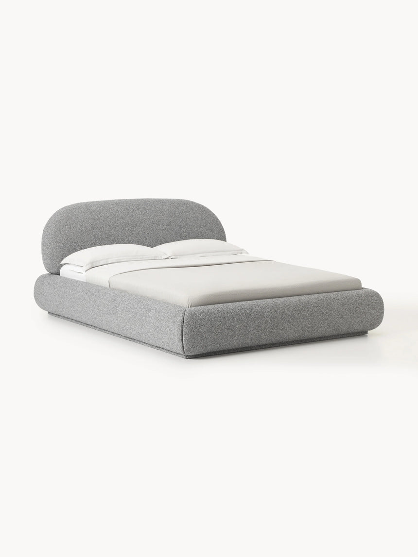 Siri Çift Kişilik Karyola Gri Bukle