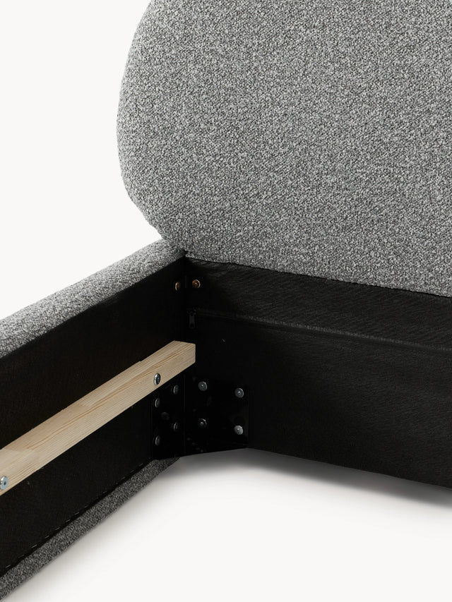 Siri Çift Kişilik Karyola Gri Bukle