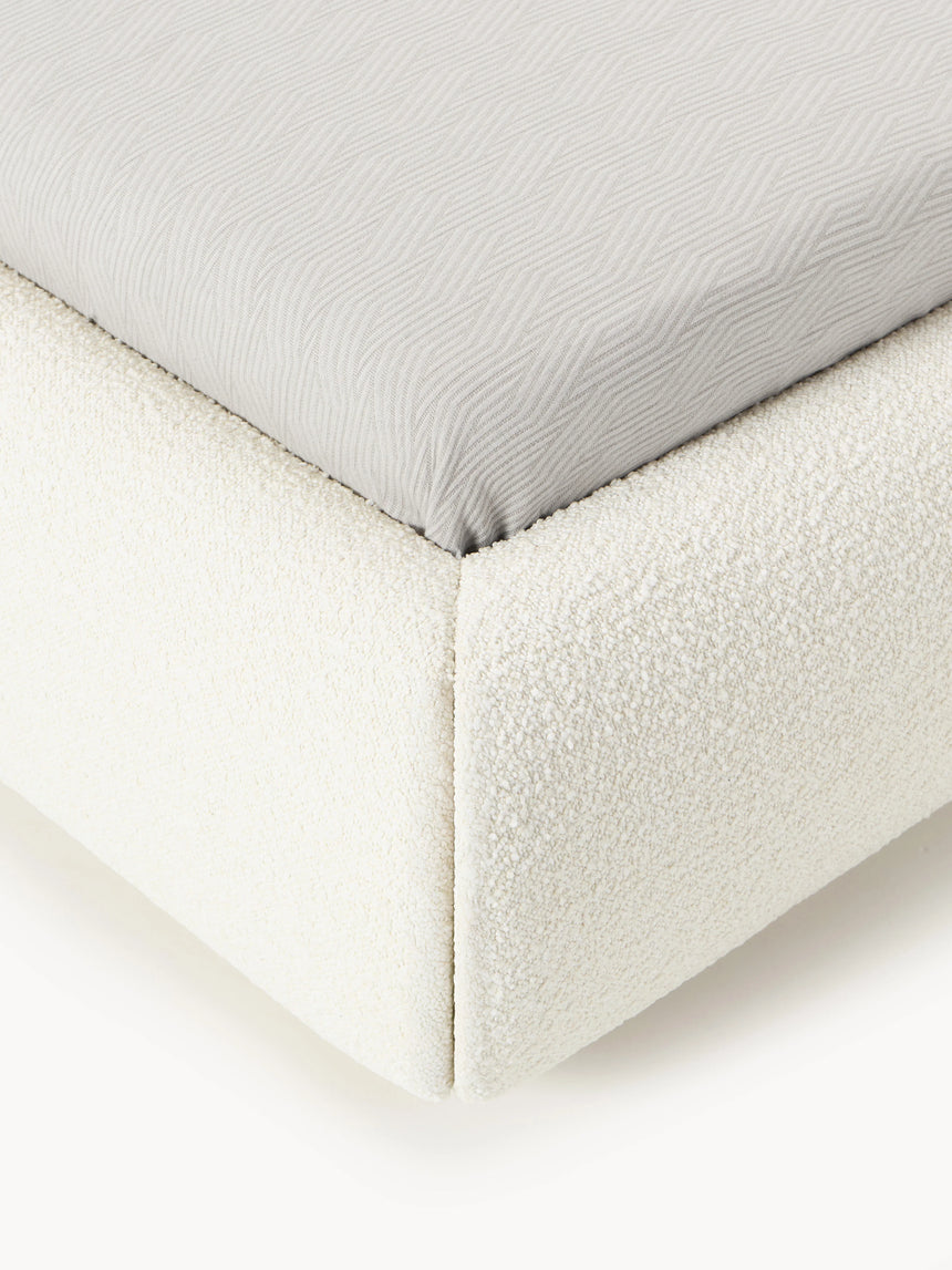 Siri Çift Kişilik Karyola Kırık Beyaz Bukle