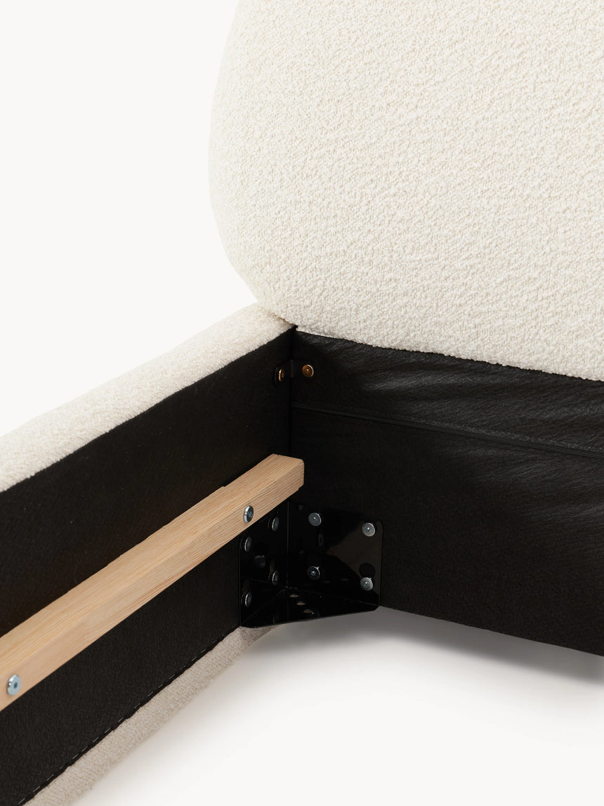 Siri Çift Kişilik Karyola Kırık Beyaz Bukle