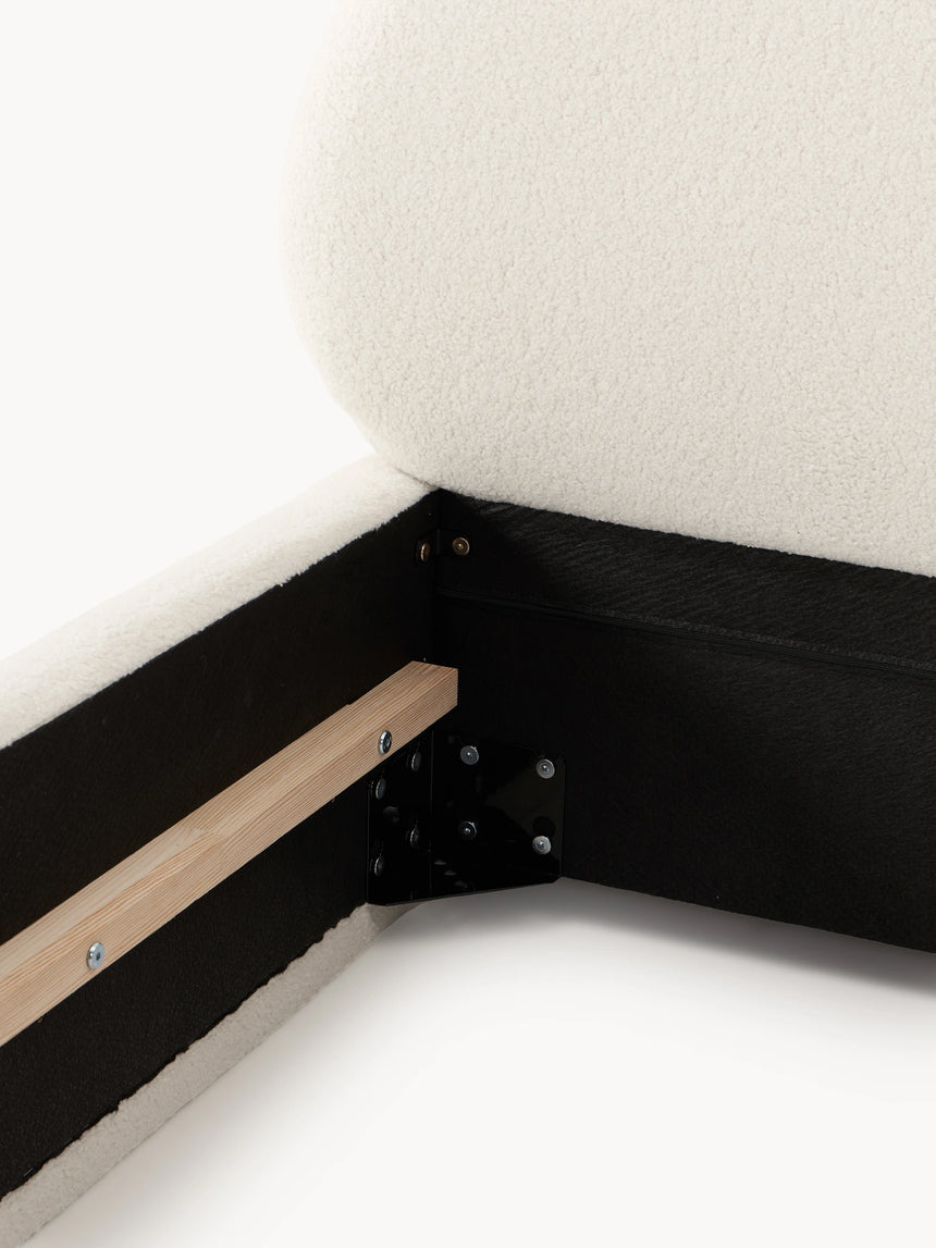 Siri Çift Kişilik Karyola Kırık Beyaz Teddy