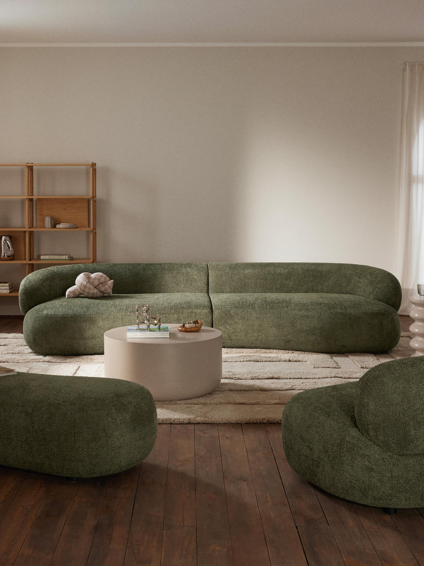 Siri Puf Dörtlü Koltuk Koyu Yeşil Teddy