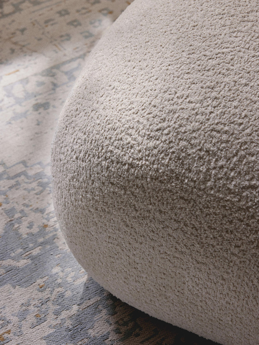 Siri Puf Tekli Koltuk Kırık Beyaz Teddy