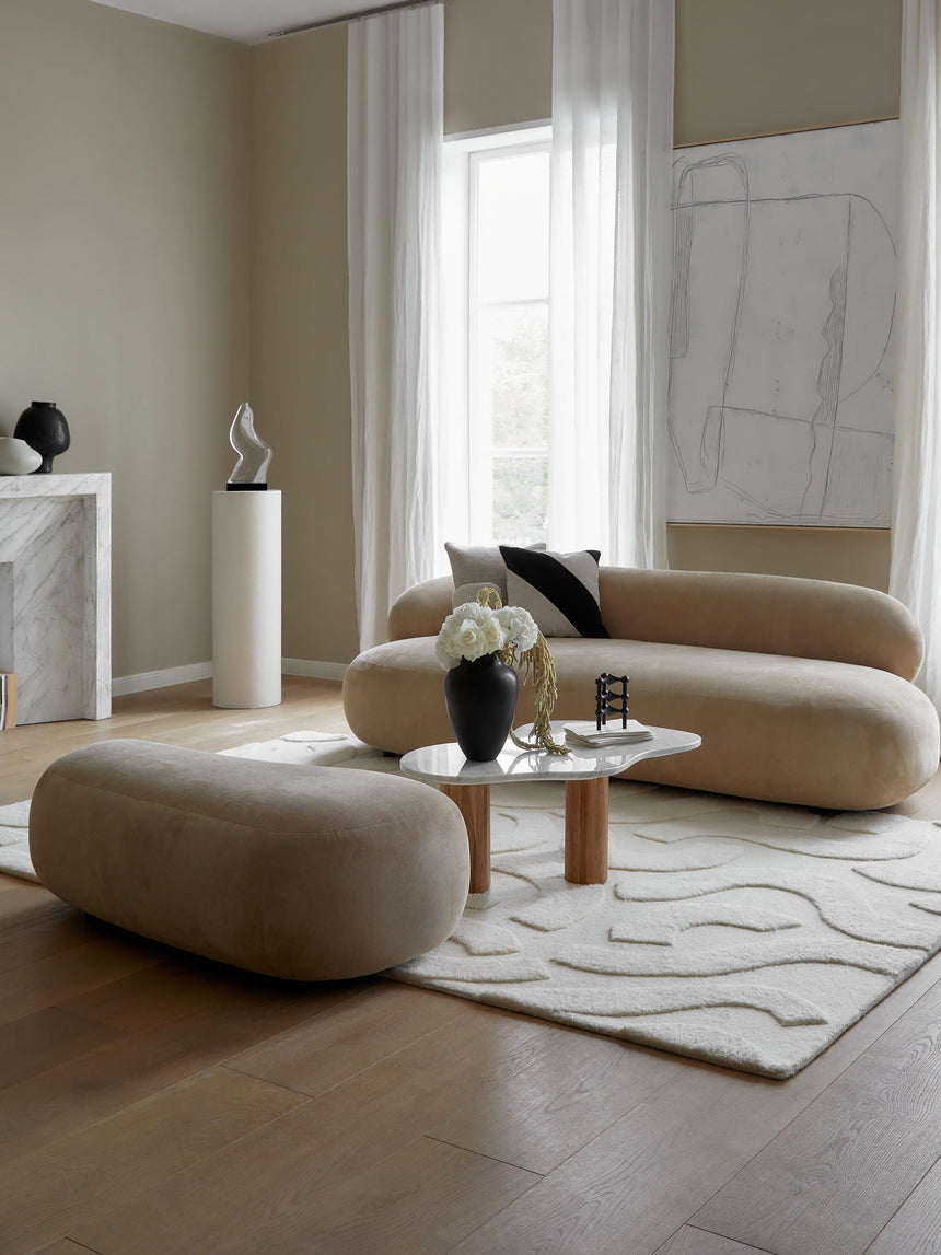 Siri Puf Üçlü Koltuk Bej